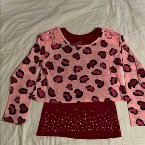 Justice layered look tank/cropped long sleeve tee